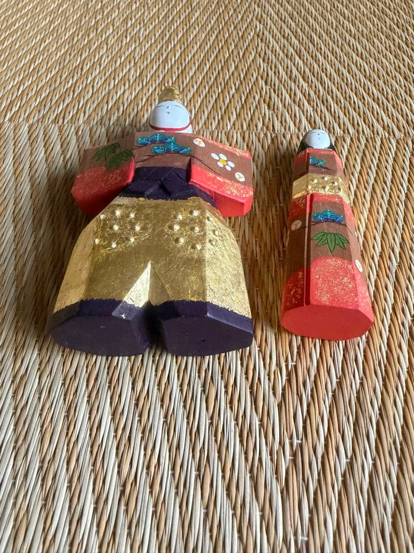 一刀彫 御雛 内裏雛 お雛様 共箱