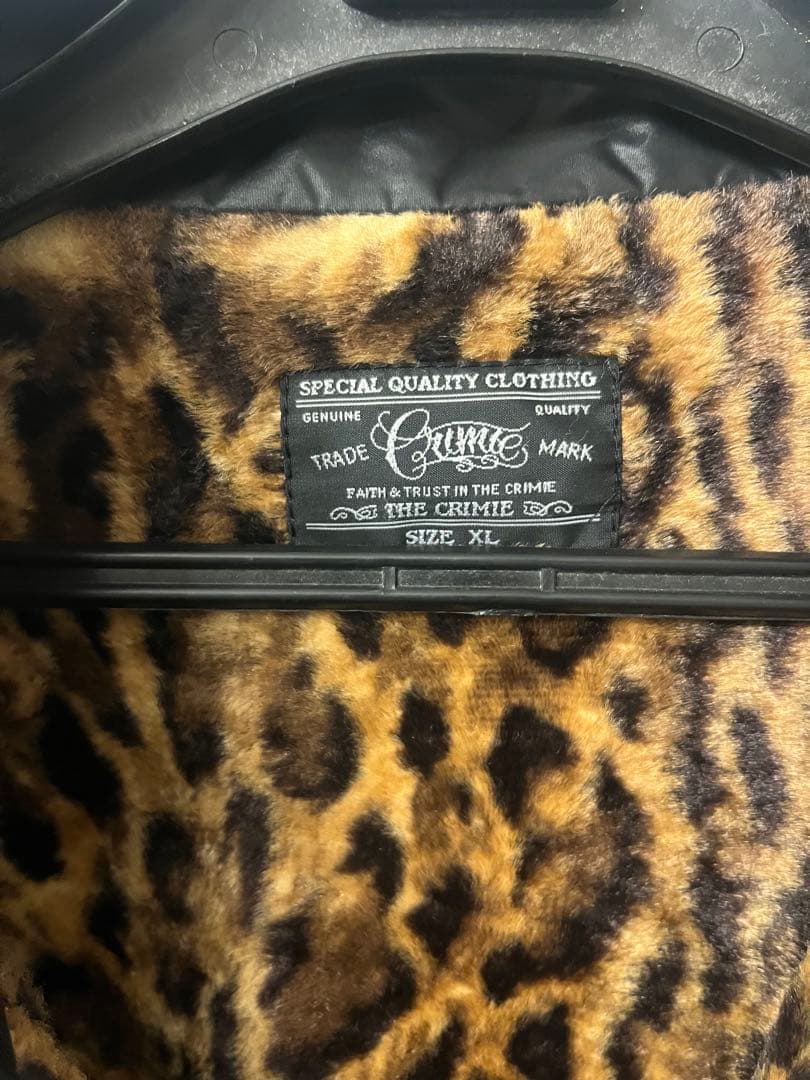 ブラック レオパード裏地 コーチジャケット