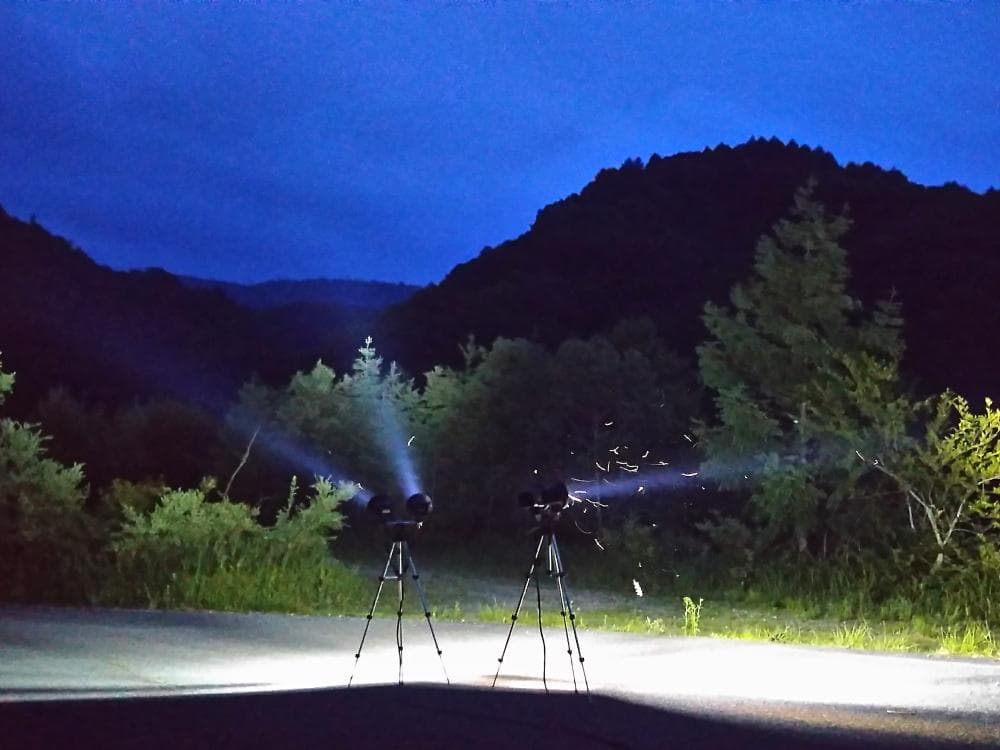 灯火採集 HID2灯ライト 55Ｗ×2 6000Ｋ 紫外線強化 三脚付