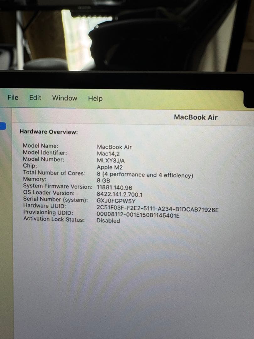 Apple MacBook Air M2 2022 本体