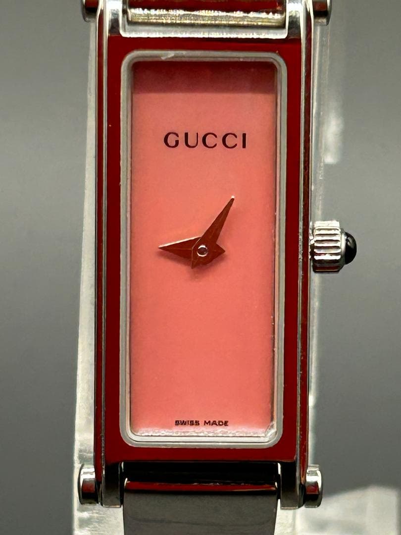 稼働【美品】GUCCI グッチ 時計 1500L シェル盤 ピンク レディース