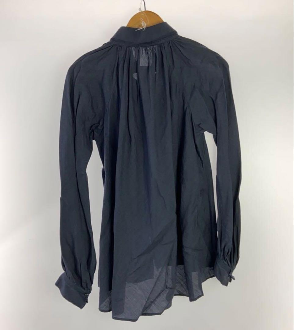 yunahicaユナヒカ　麻ギャザーブラウス　ネイビー紺　黒田知永子