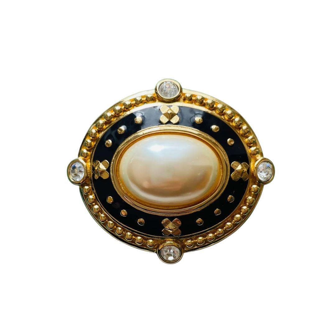 BURBERRYS バーバリーズ ピンブローチ ラインストーン フェイクパール