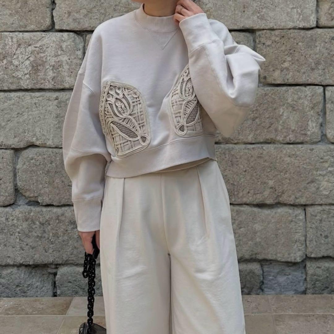 25SS 美品 マメクロゴウチ コード刺繍 スウェット トレーナー L