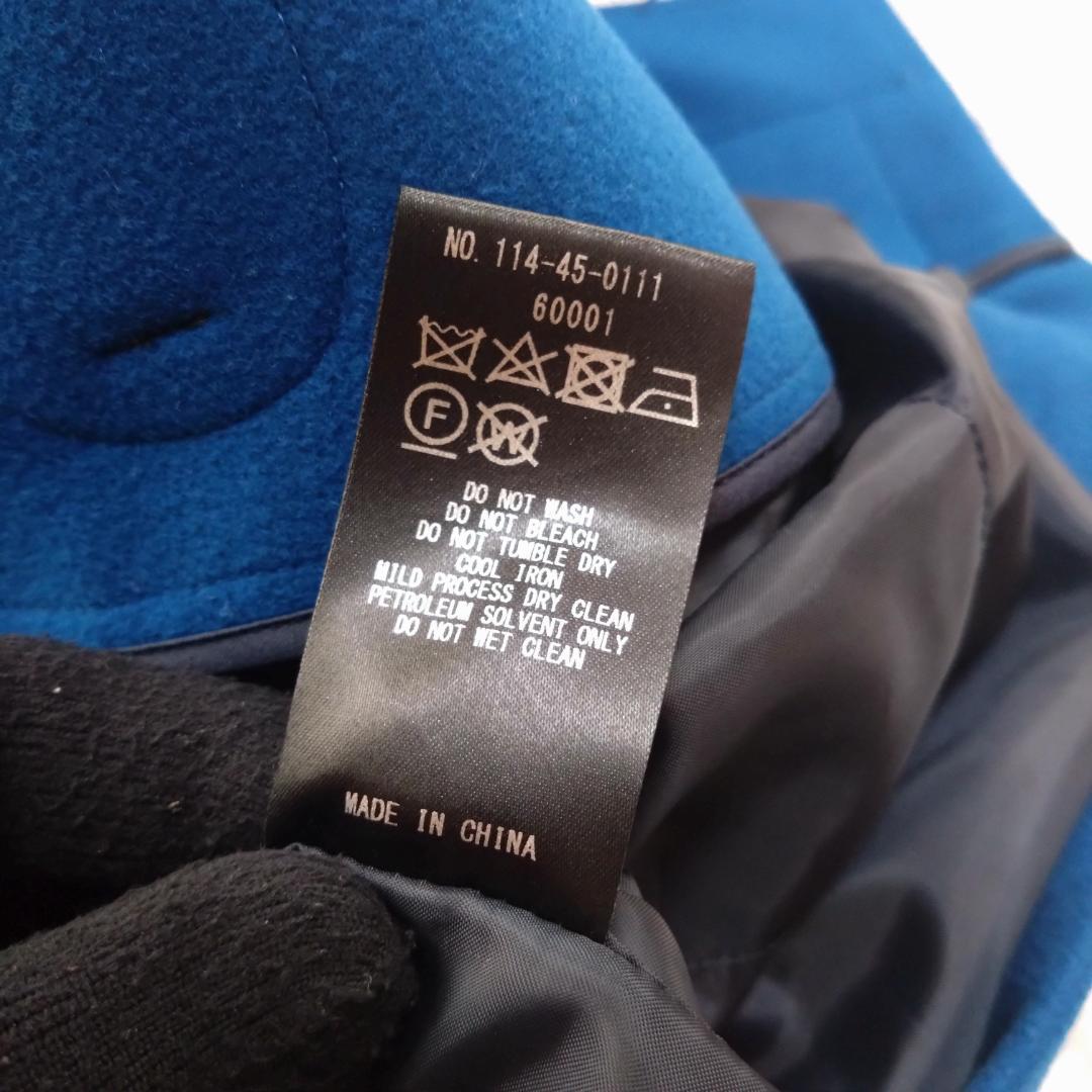 Ｌ　シップスSHIPS ダッフルコート メリノウール 140S トグル　青　Ｌ