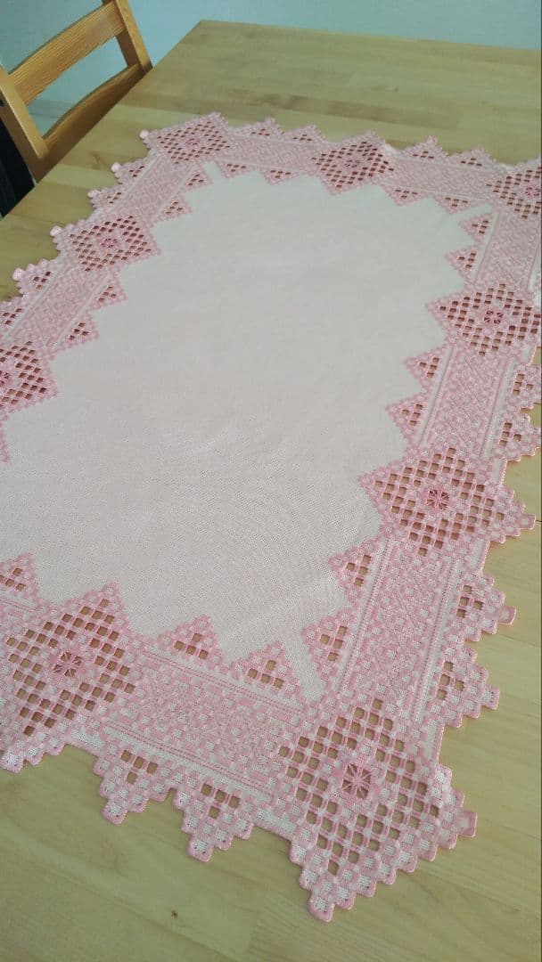 ★20％OFF★ハーダンガー刺繍（ハンドメイド）テーブルクロス 66x91cm