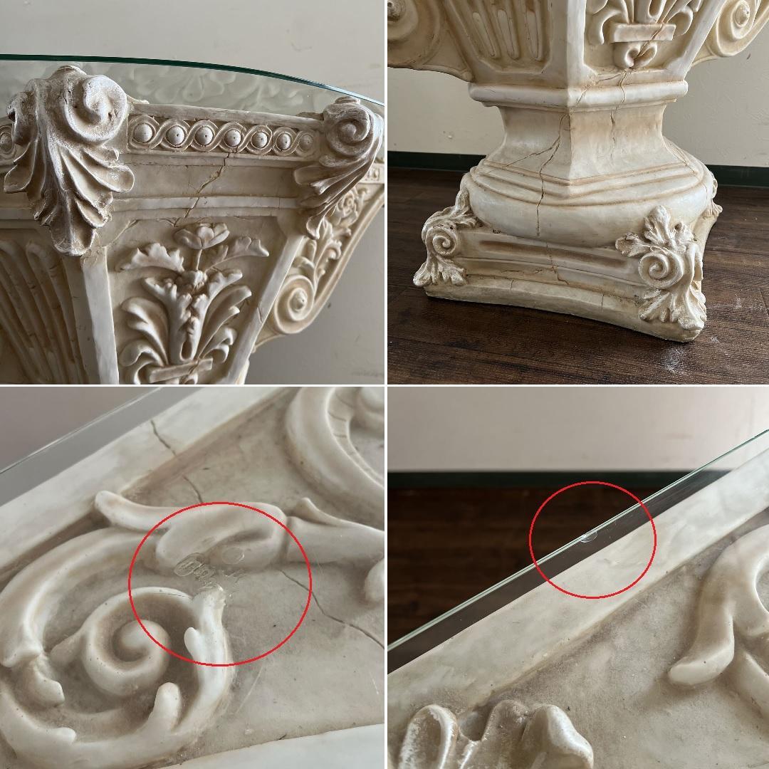 k512r122 まるで宮殿のようなコンソールテーブル ガーデンコラム風 ガラス