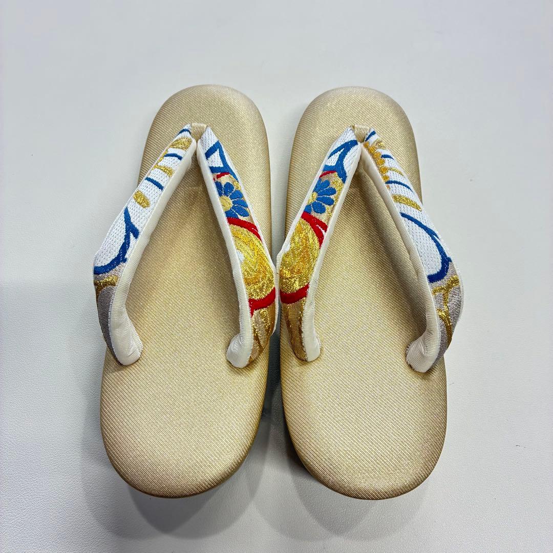 新品 タグ付き 紗織 和装バッグ/草履セット 西陣織 正絹 箱付き