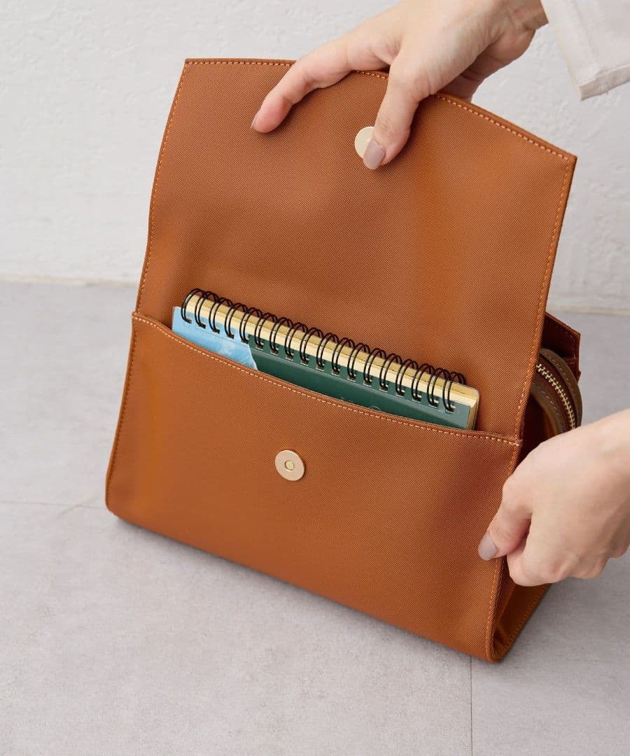 【ear PAPILLONNER】きれいめ撥水トートバッグS　オレンジ