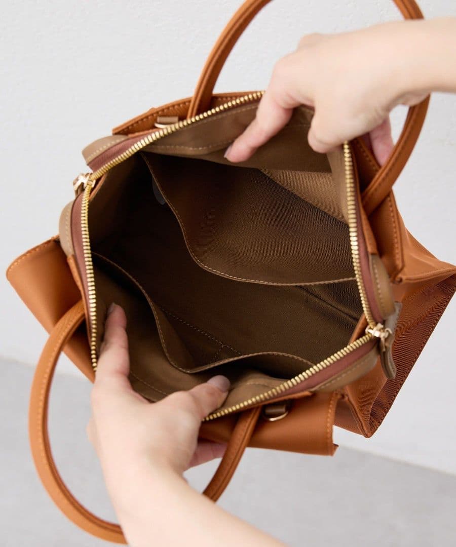 【ear PAPILLONNER】きれいめ撥水トートバッグS　オレンジ