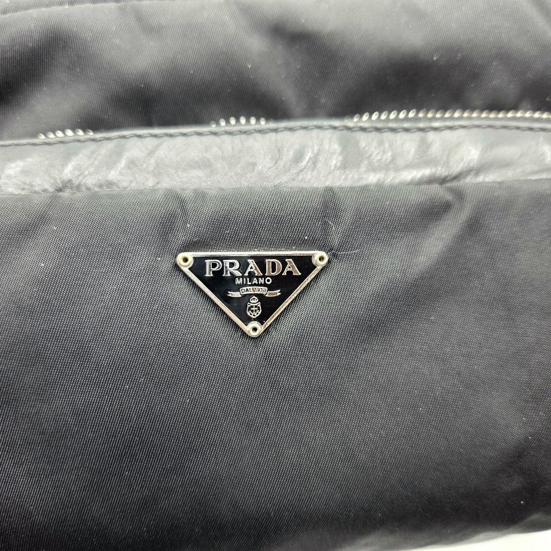 PRADA ショルダーバッグ ナイロン レザー カメラバッグ ロゴプレート ネロ