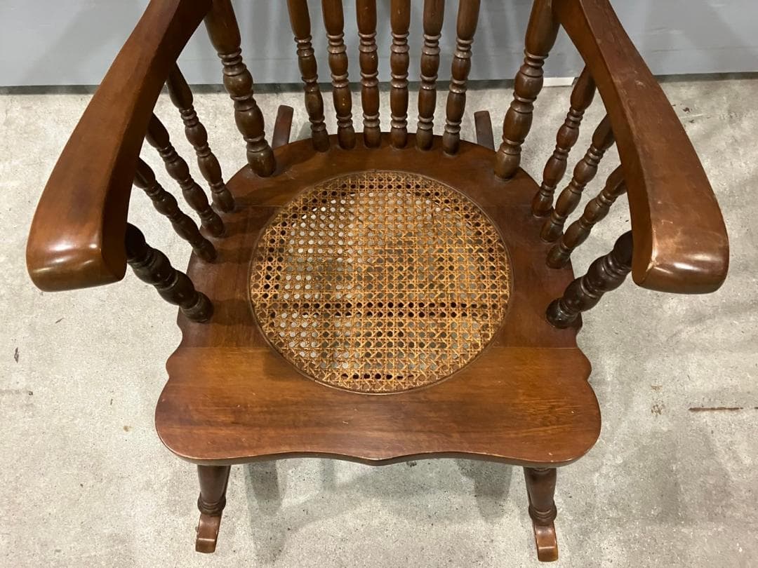 希少『台湾製』ロッキングチェア 揺り椅子 木彫り 彫刻 狼 RWroc1