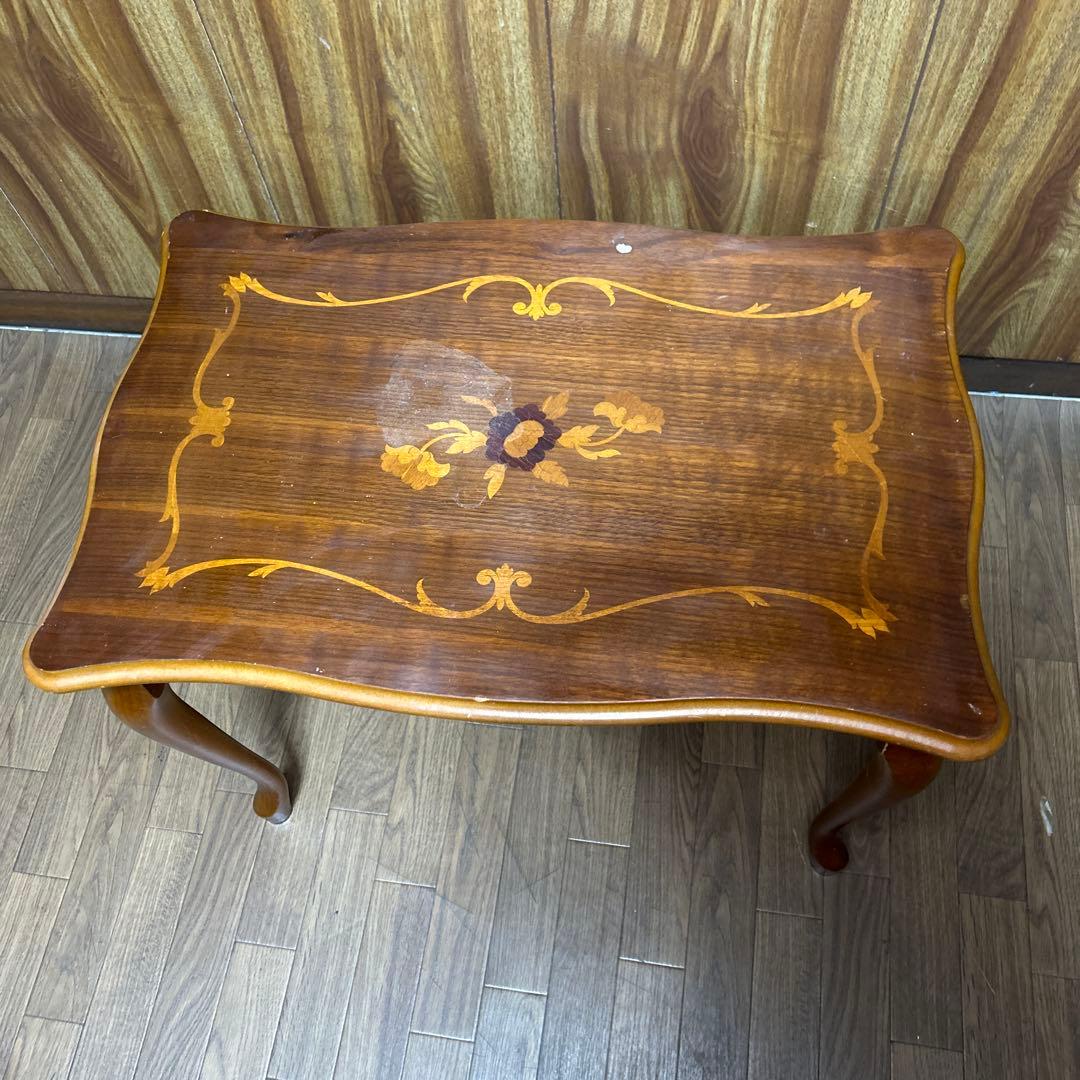 イタリア 象嵌 猫足　アンティーク ネストテーブル　　　　 3セット