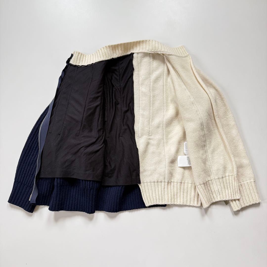 希少✨sacai 21aw Wool Kint Zip up Blouson