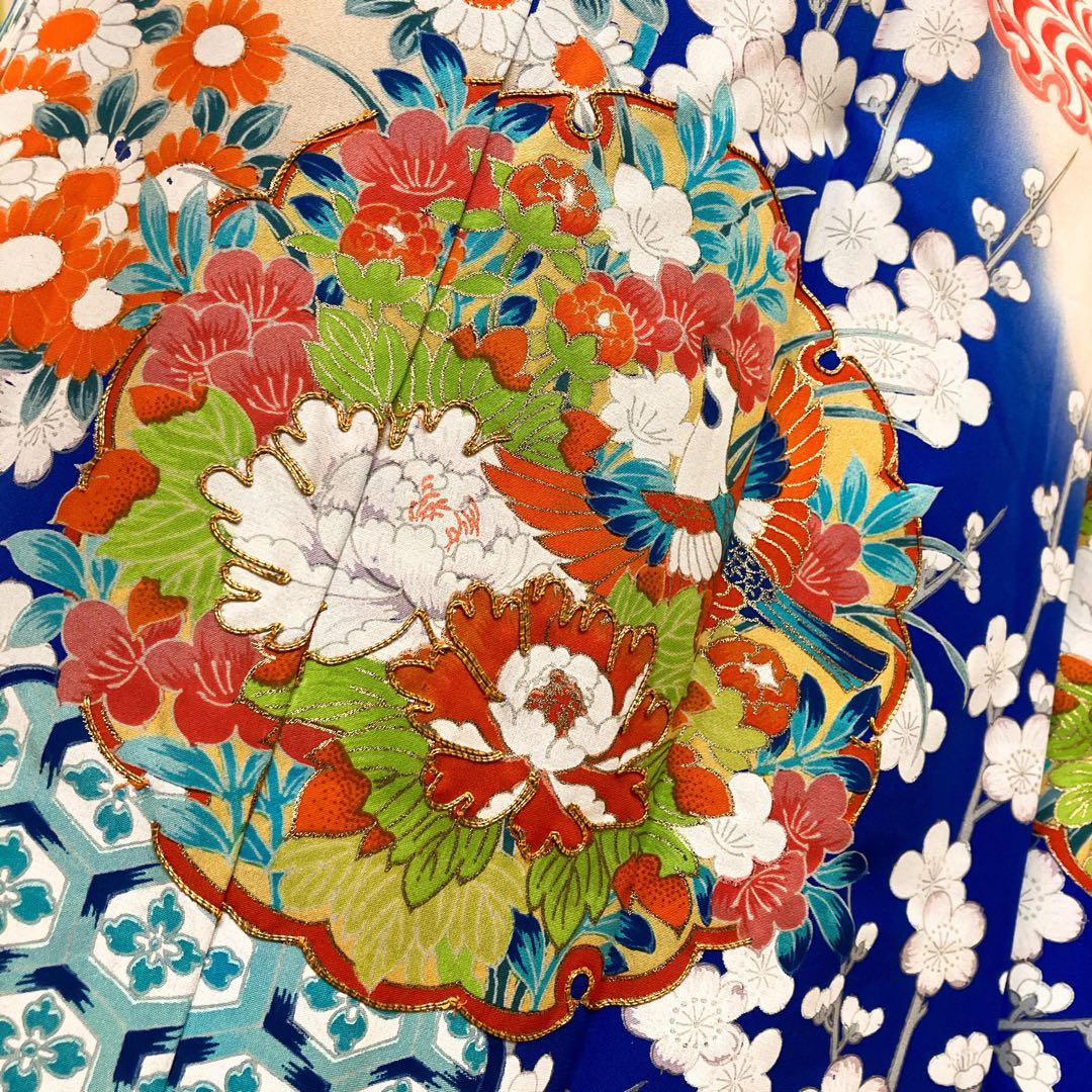 ◎mk-919　七五三　振袖　着物　女の子　御祝い着　金駒刺繍　10-23