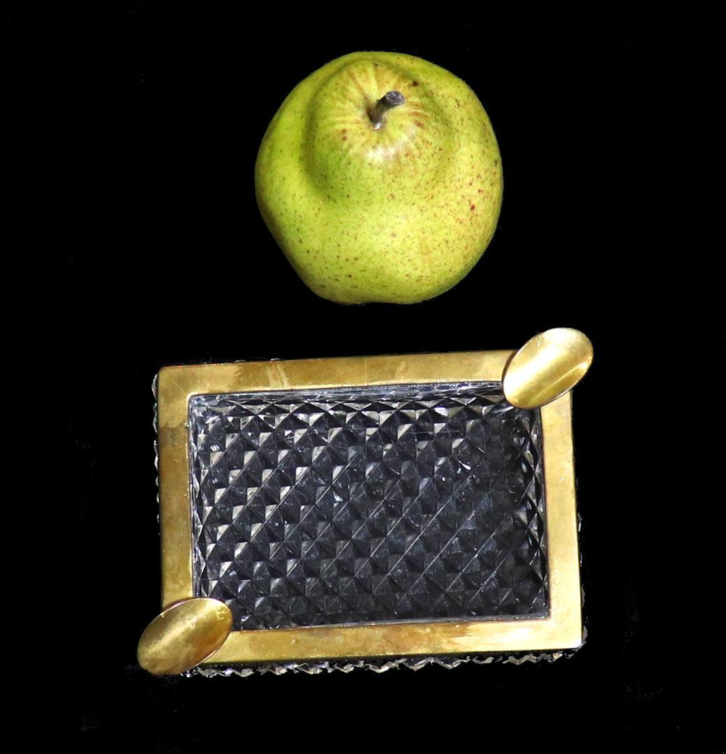 オールド・バカラ 珍品 1890年頃 大型 ブロンズ装飾灰皿 ディアマン ビゾー