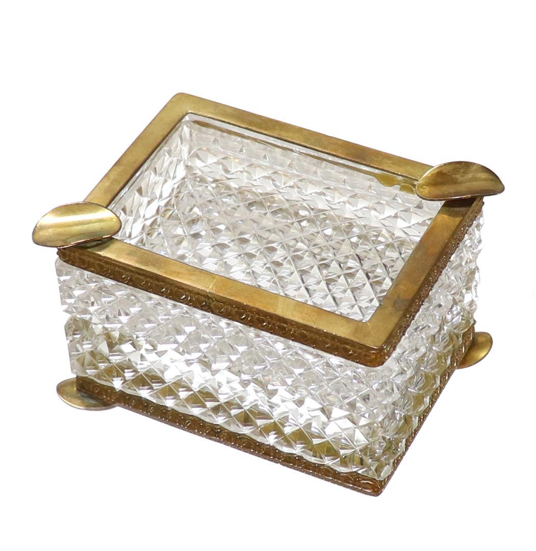 オールド・バカラ 珍品 1890年頃 大型 ブロンズ装飾灰皿 ディアマン ビゾー