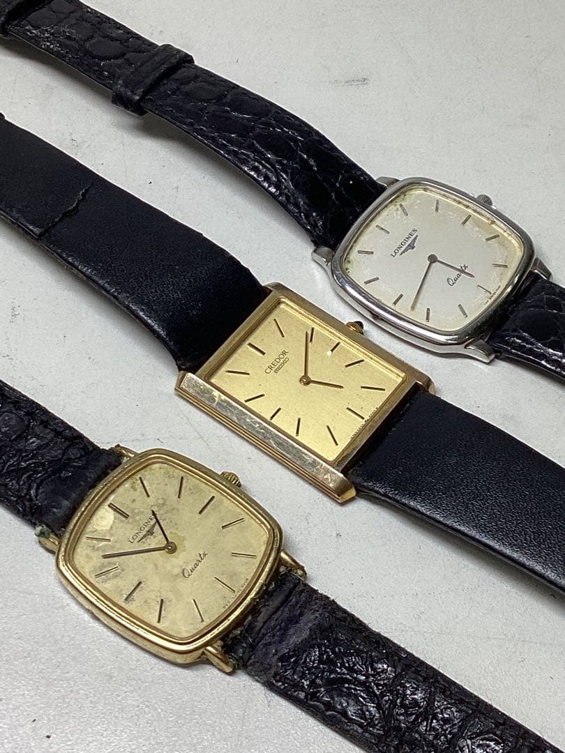 G*i様 ジャンク　LONGINES、SEIKO クォーツ 時計 金色 スクエア