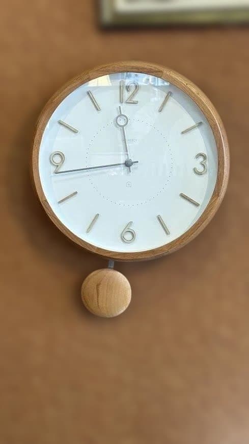 振り子時計　北欧　ナチュラル　木　ニュアンスカラー★振子＆２針モデル　掛時計
