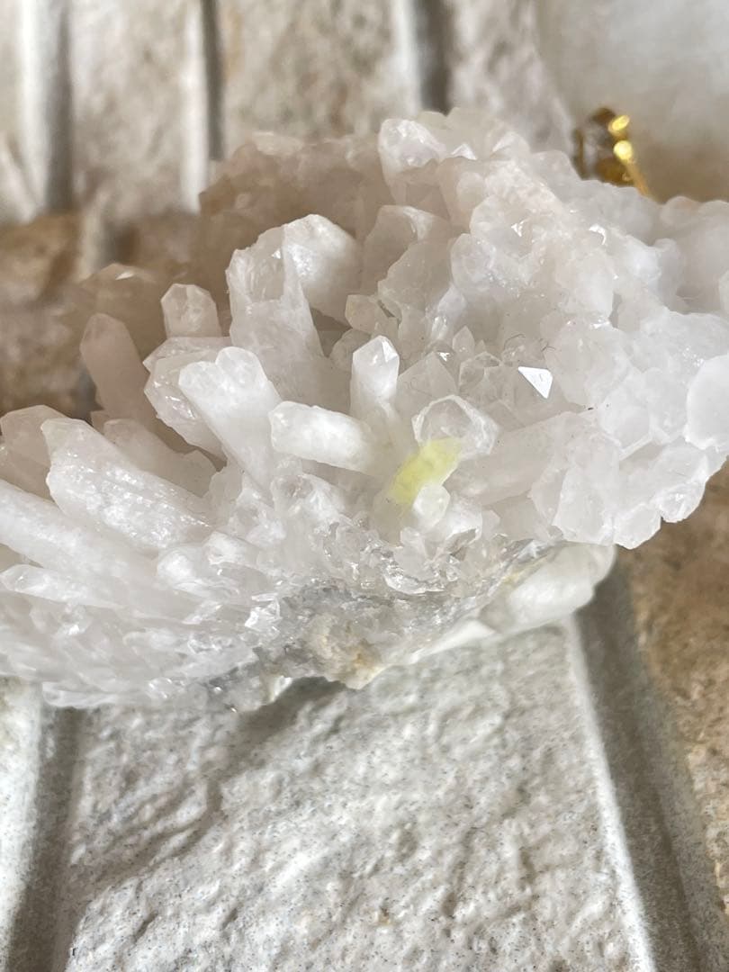 天然石ヒマラヤ水晶　クラスター ホワイトムーンストーンハート ホワイトセット