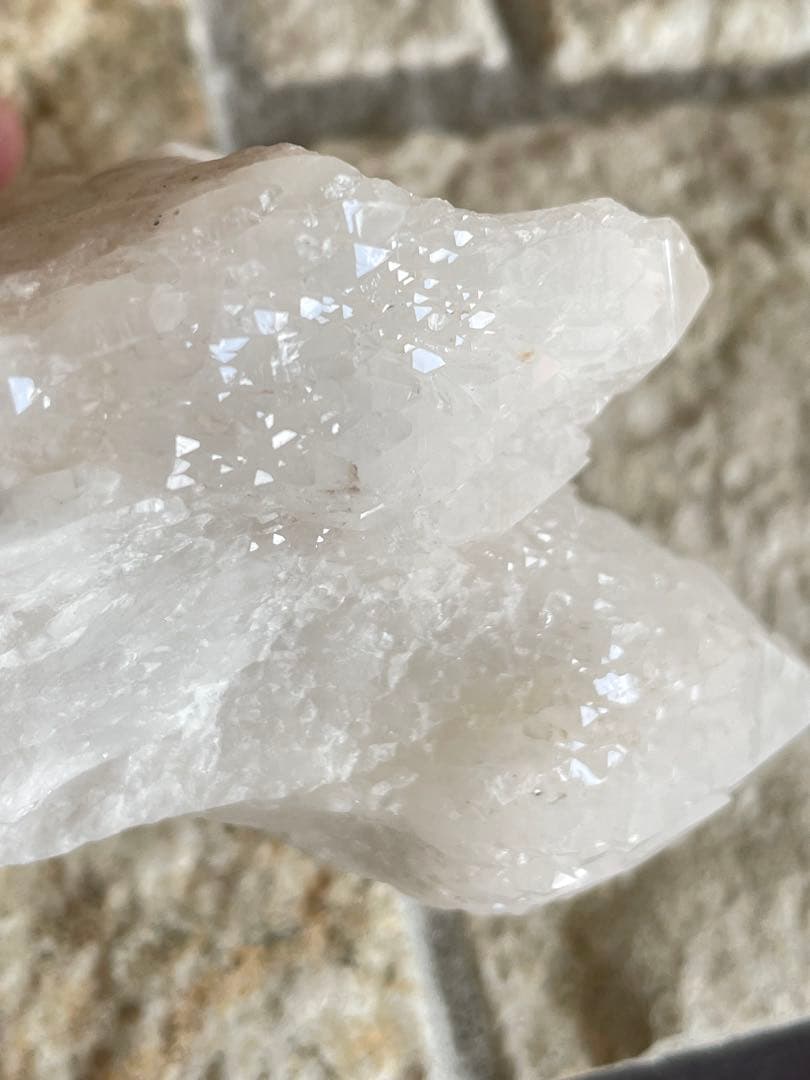 天然石ヒマラヤ水晶　クラスター ホワイトムーンストーンハート ホワイトセット