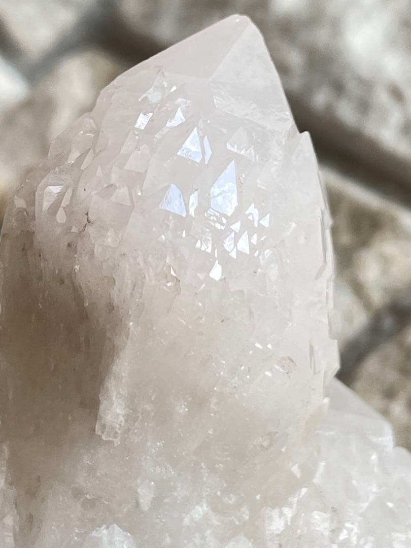 天然石ヒマラヤ水晶　クラスター ホワイトムーンストーンハート ホワイトセット