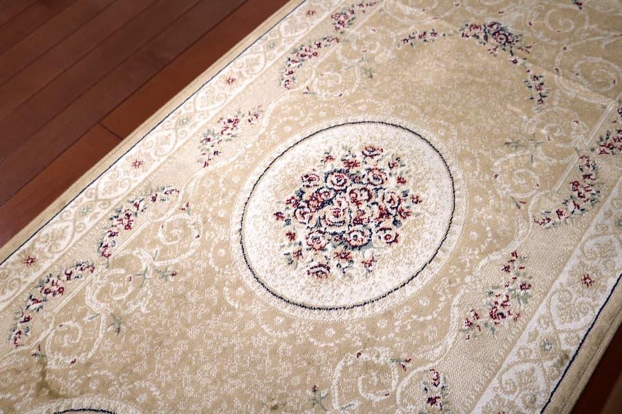 ペルシャ柄絨毯 67×240 新品カーペット 玄関マット ゴールド金運アップ！？