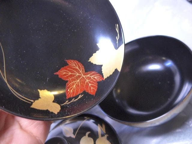 美品です　平安堂の貴重な高級蒔絵椀　草花蒔絵　吸物椀　６客