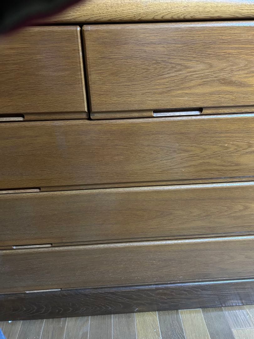 美品　ブラウン木製チェスト 6引き出し　無垢材使用　中もきれいです。天然木超お得