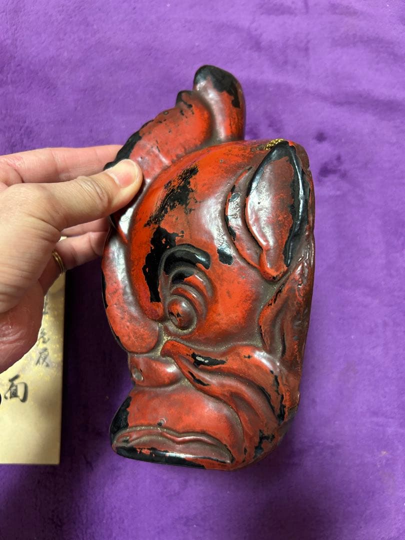 抜頭面 三笠塗り 烏天狗 お面 春日神社 インテリア