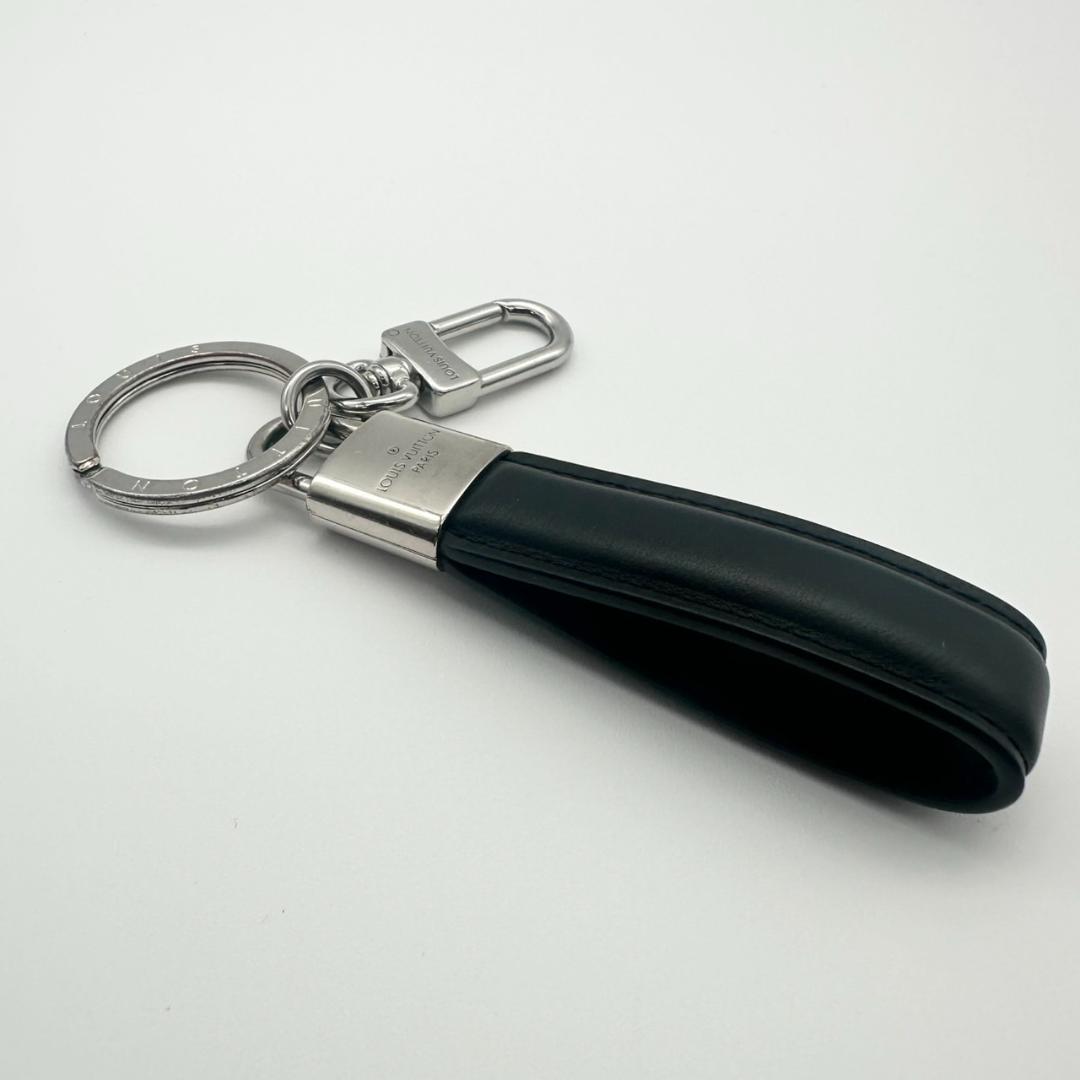 ルイ・ヴィトン キーホルダー M00745 ブラック レザー キーリング