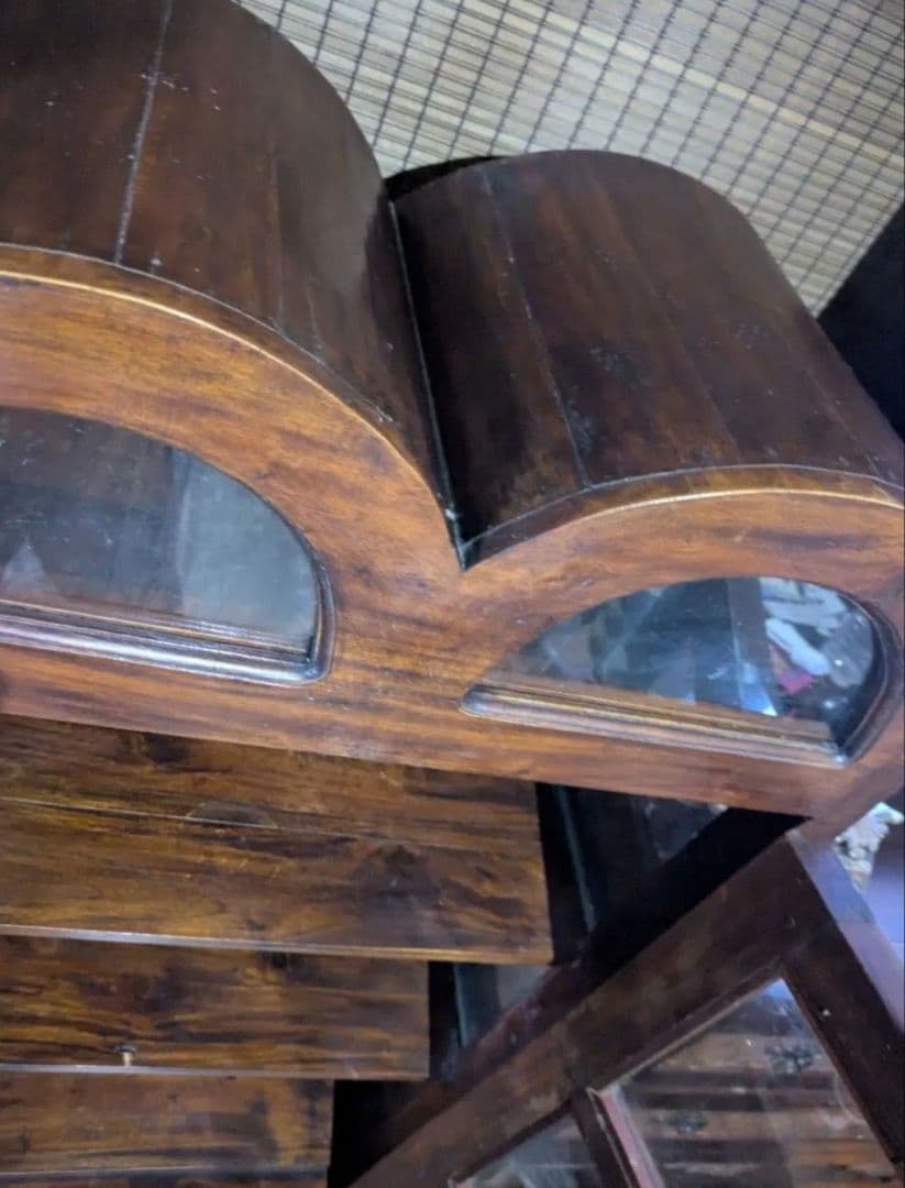 【レア送料無料】アジアンアンティーク調　ドーム型キャビネット　ダークブラウン