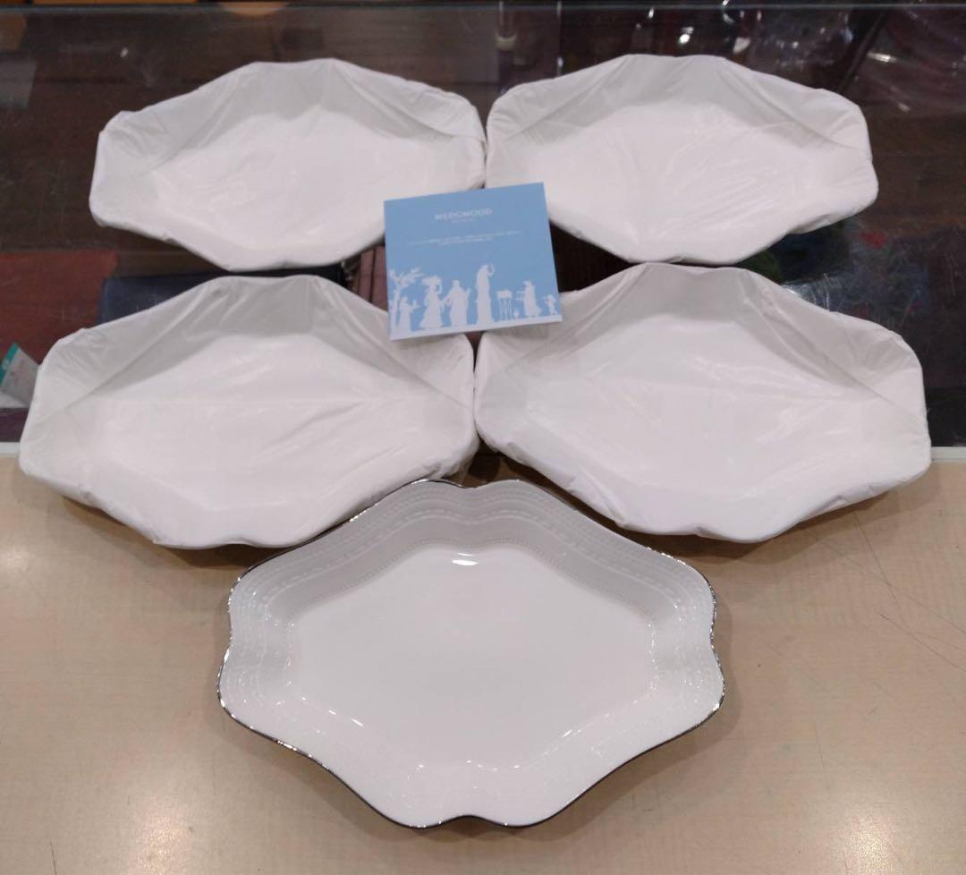 新品❗ウェッジウッド　インタグリオ プラチナ ダイヤディッシュ5枚セット