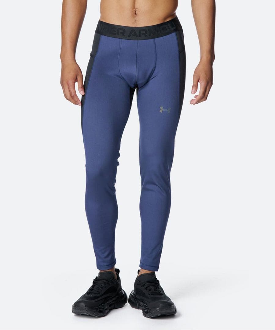 UAコールドウェザープロ　ロングスリーブ モックネック シャツ　レギンス　XL