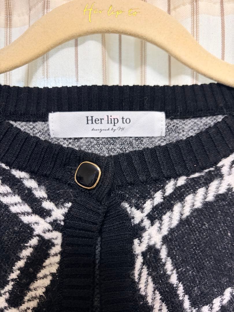 Pantheon Checked Knit Dress ブラック