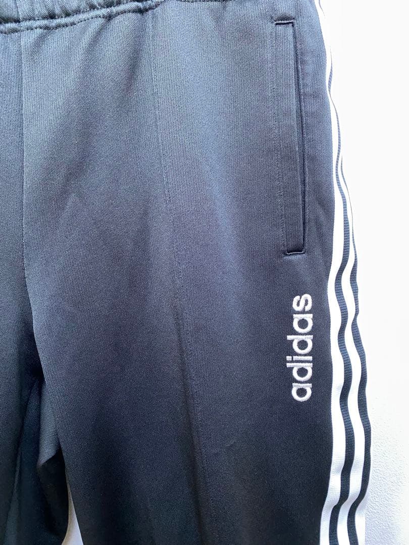 90s アディダス デサント製 セットアップ ジャージ XO 黒　ビッグロゴ