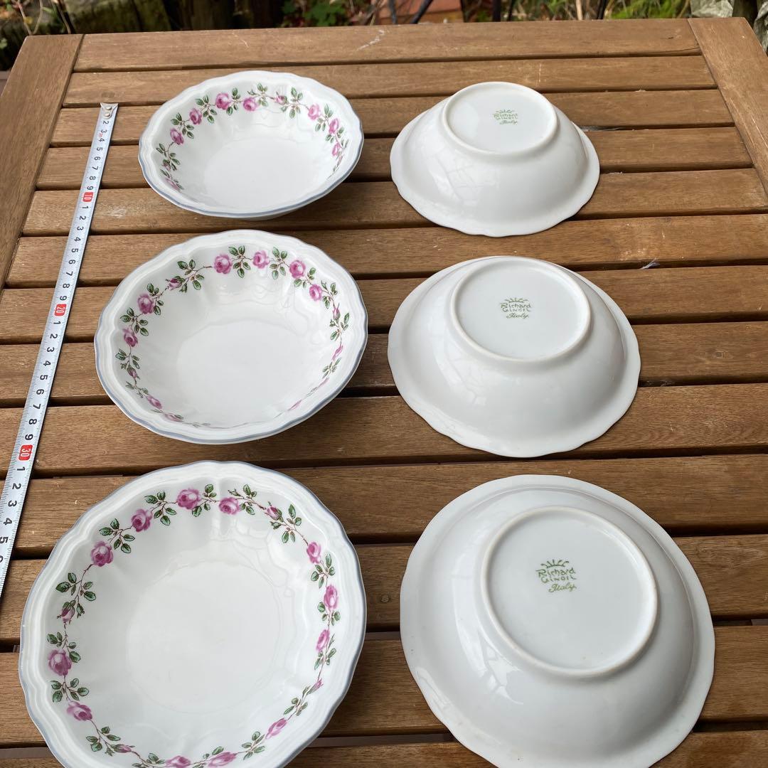 ジノリ　スモールローズ　フルーツボウル×6