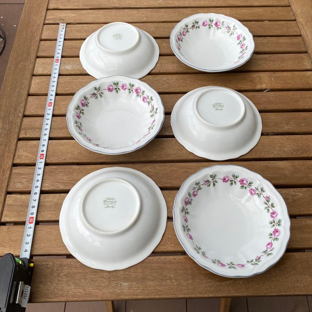 ジノリ　スモールローズ　フルーツボウル×6