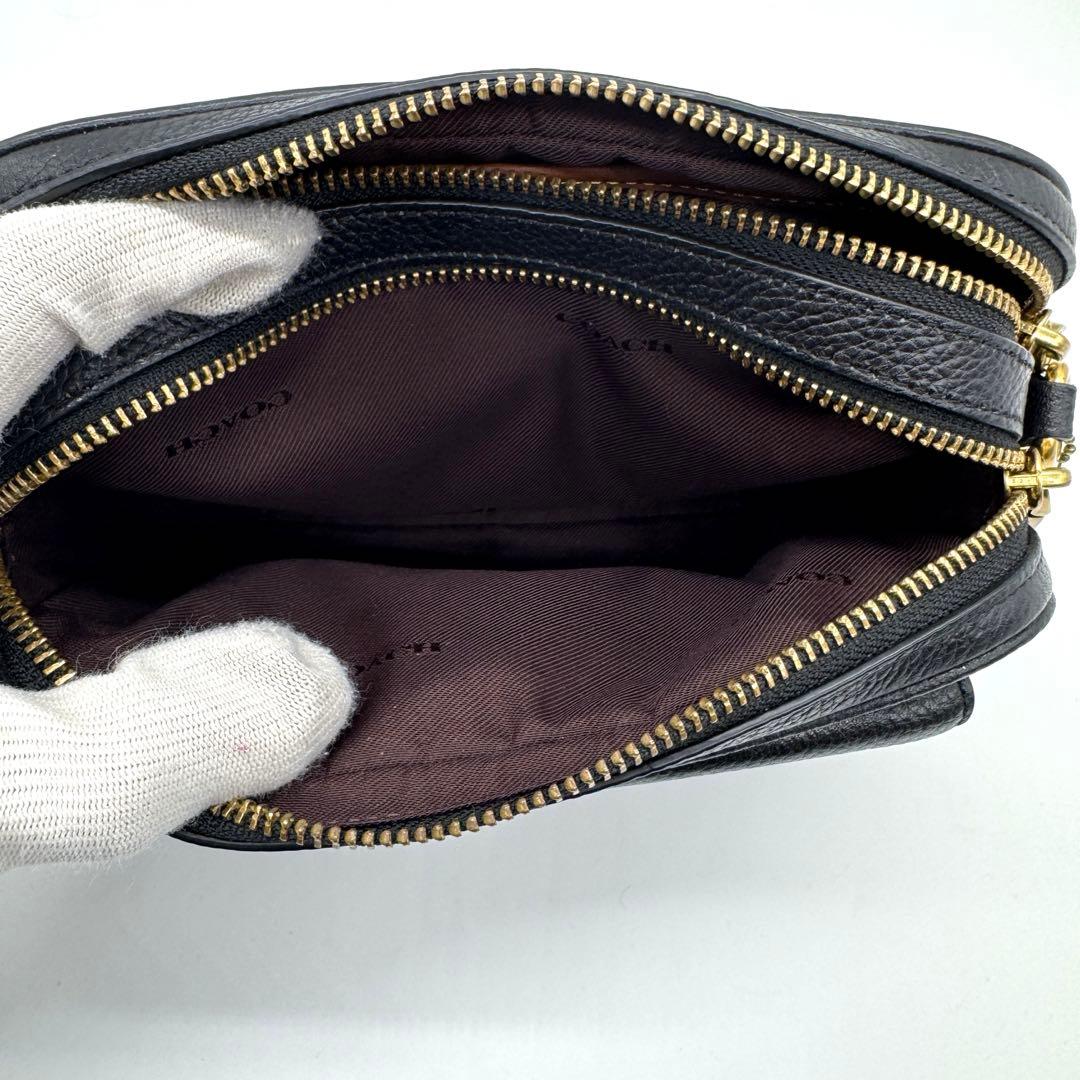 コーチ C0823 ウィロウ ショルダーバッグ カメラバッグ ブラック レザー