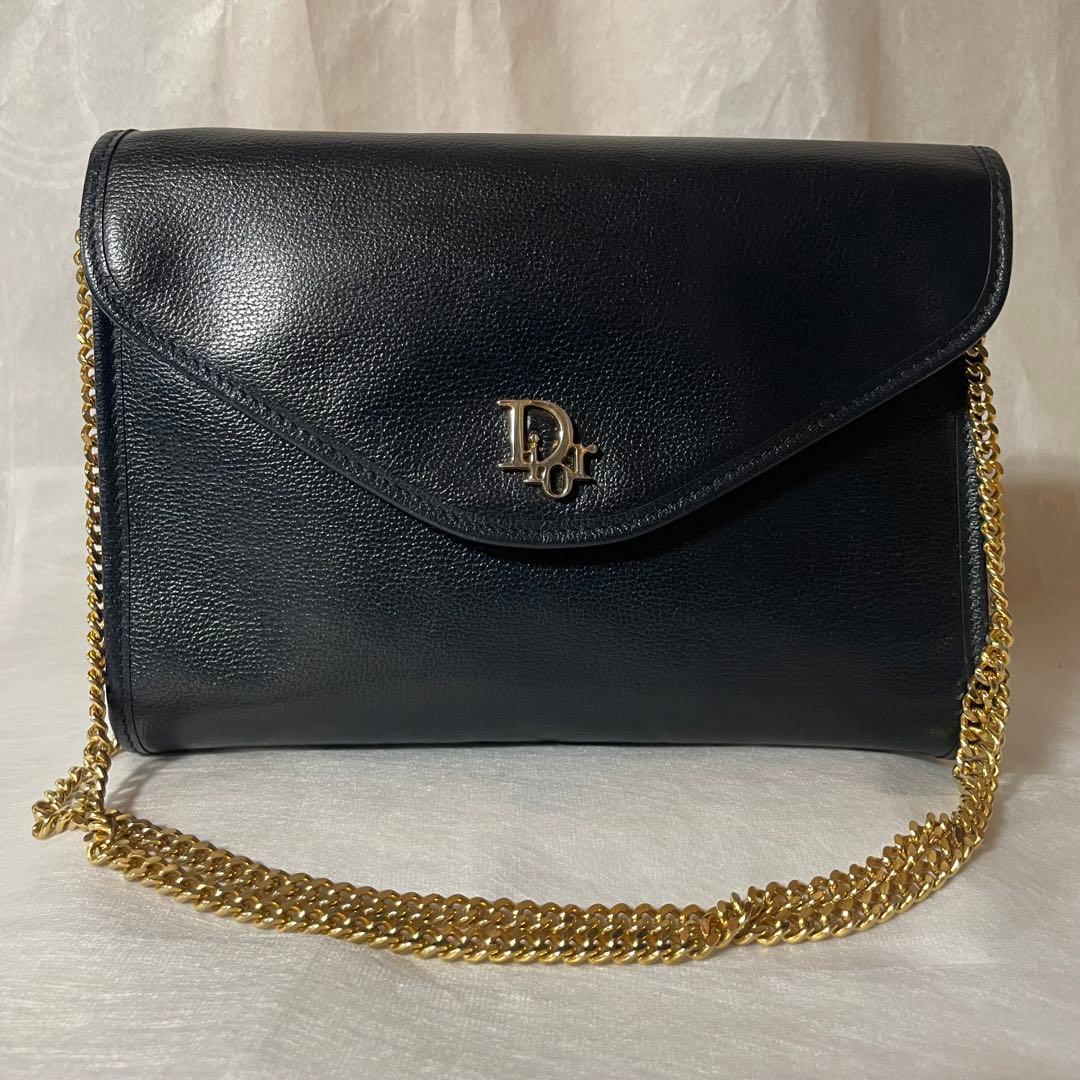 ChristianDior オールレザー　チェーンショルダーバッグ2WAY