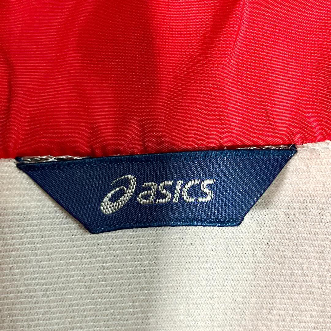 asics　ウィンドブレーカー　セットアップ　ブラック　ボタン　防寒　ロゴ　刺繍