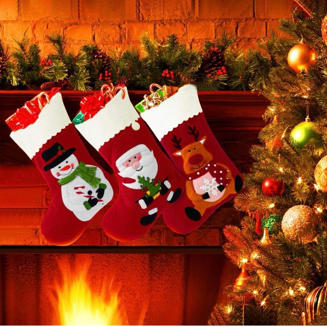 クリスマス 靴下 サンタクロース 雪だる クリスマス 靴下 ソックス サンタ