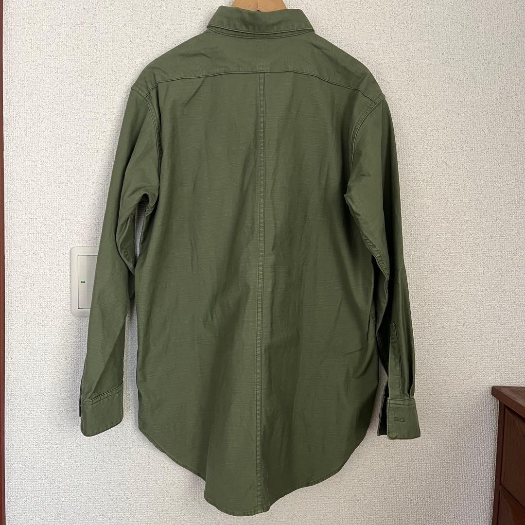 フレームワーク バックサテンミリタリーシャツ ワークシャツ カーキ