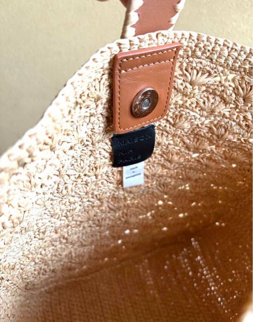 ラ*ン様 MAISON N.H PARIS 【美品】 BRIGITTE ラフィア