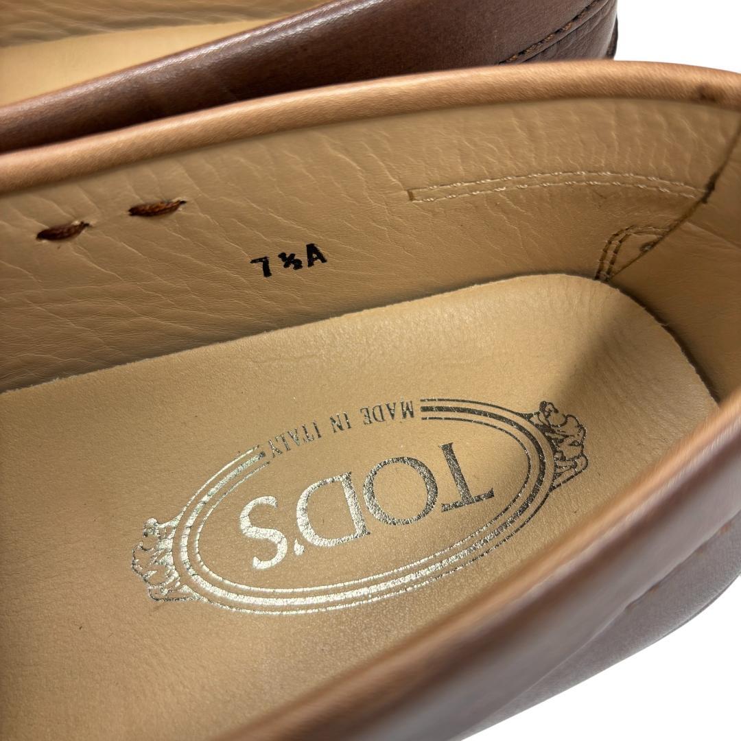 美品 TOD's ダブルTビットローファー ブラウン 7.5 (約26cm)