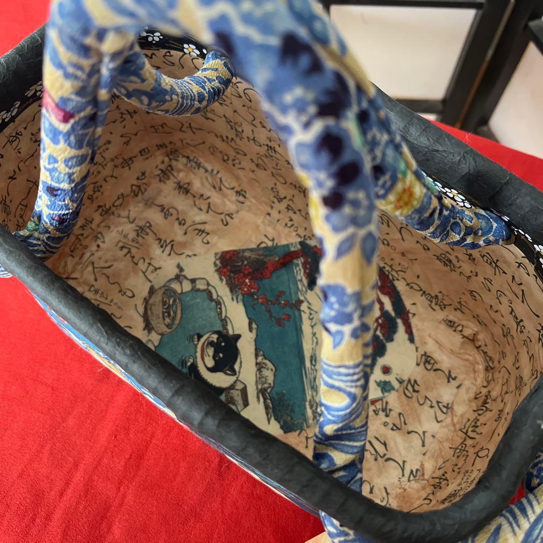 温泉犬 和犬 柴犬 富士山 一閑張り バッグ かごバッグ ハンドバッグ