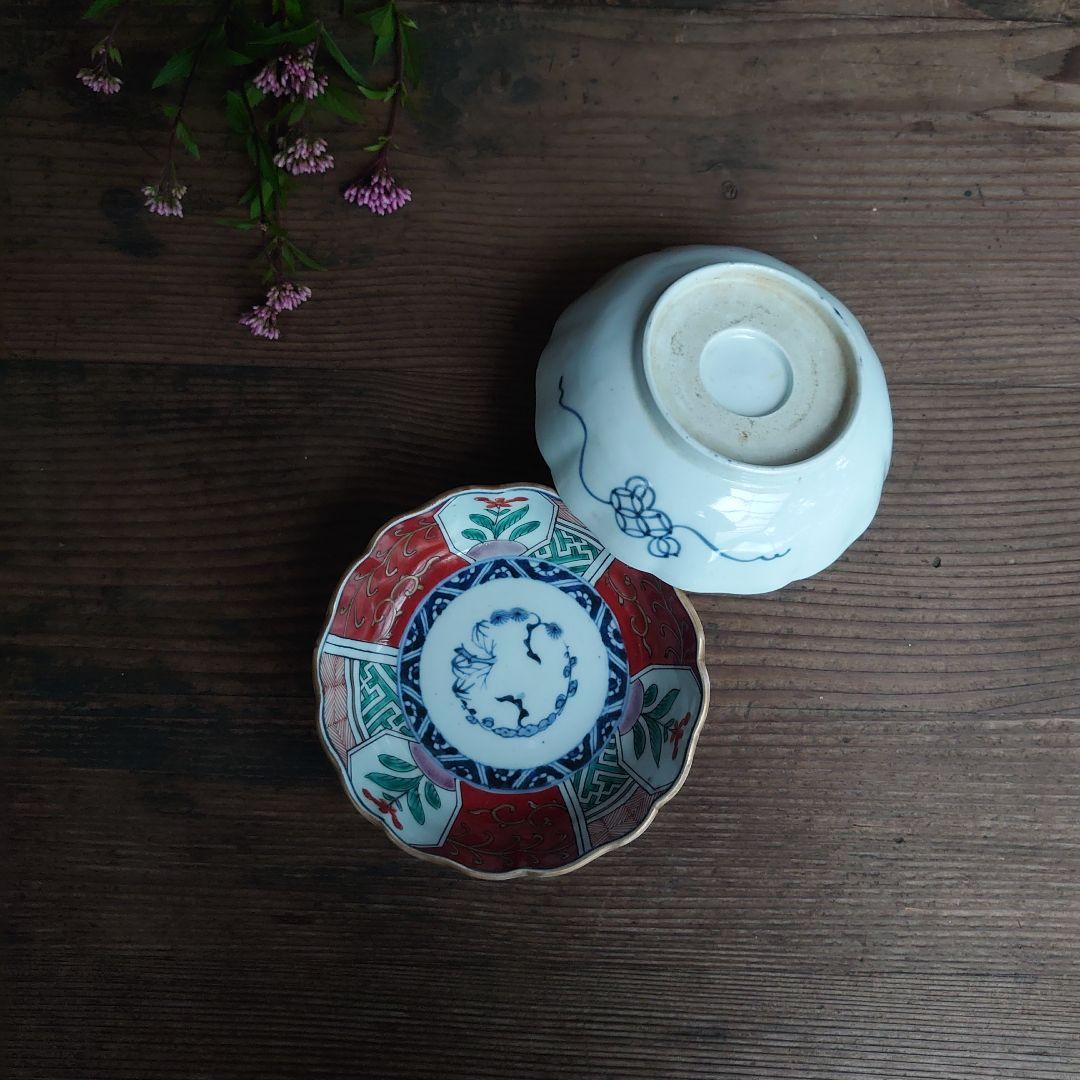 【ご成約】古伊万里 赤絵金彩 花文 なます皿と骨董の器 おまとめ