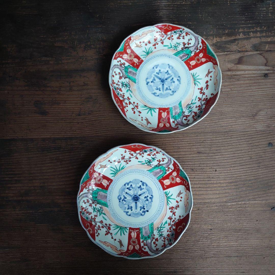 【ご成約】古伊万里 赤絵金彩 花文 なます皿と骨董の器 おまとめ
