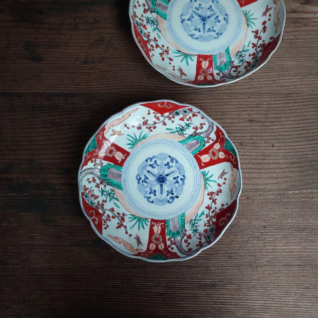 【ご成約】古伊万里 赤絵金彩 花文 なます皿と骨董の器 おまとめ