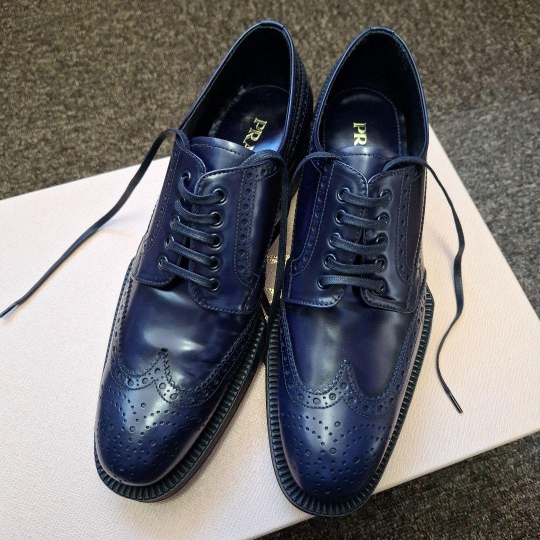 新品PRADA ネイビー オックスフォードシューズ